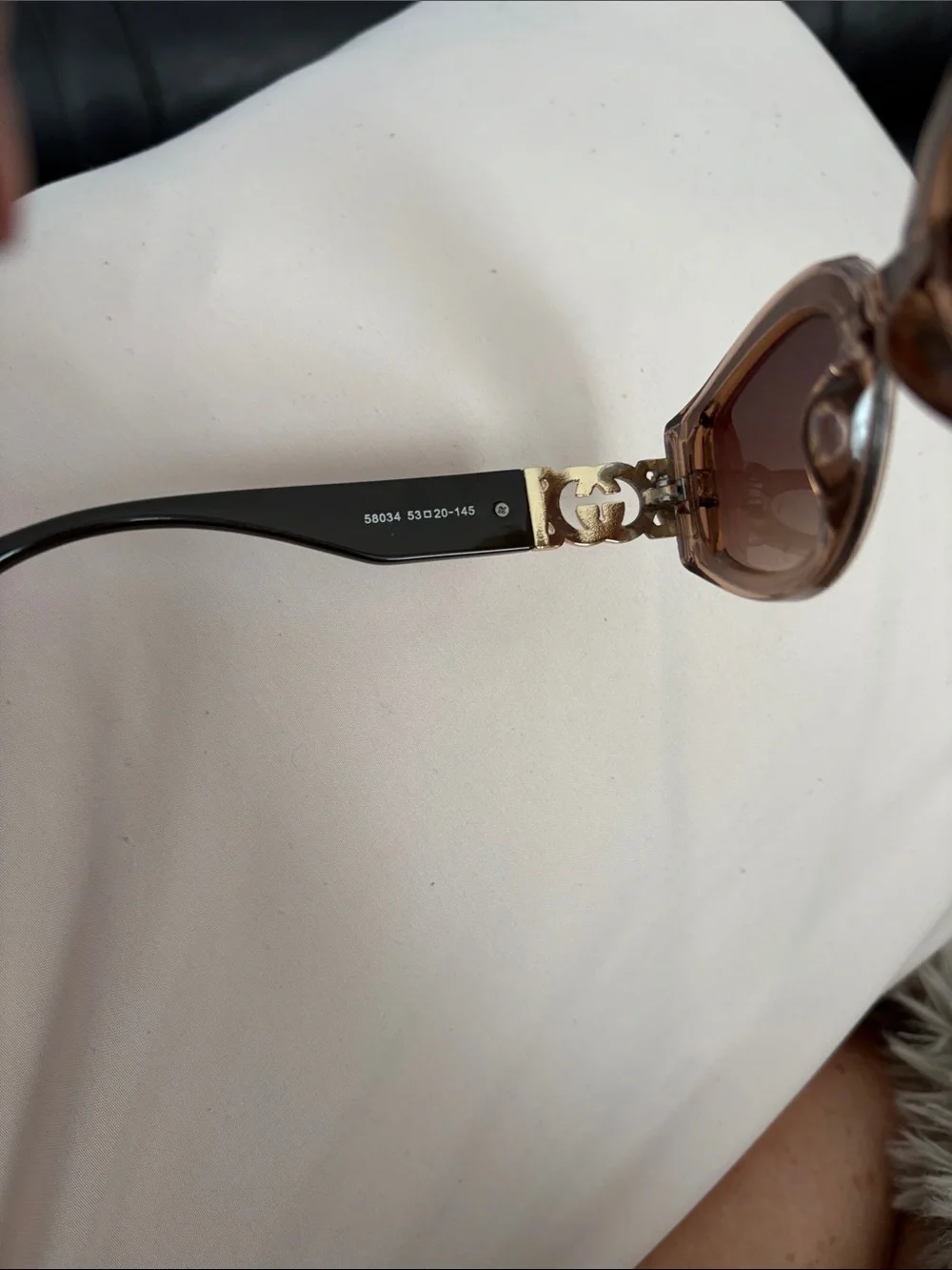 Gucci Light Brown Transparent Frame Sunglasses with Gradient Brown Lenses EUC